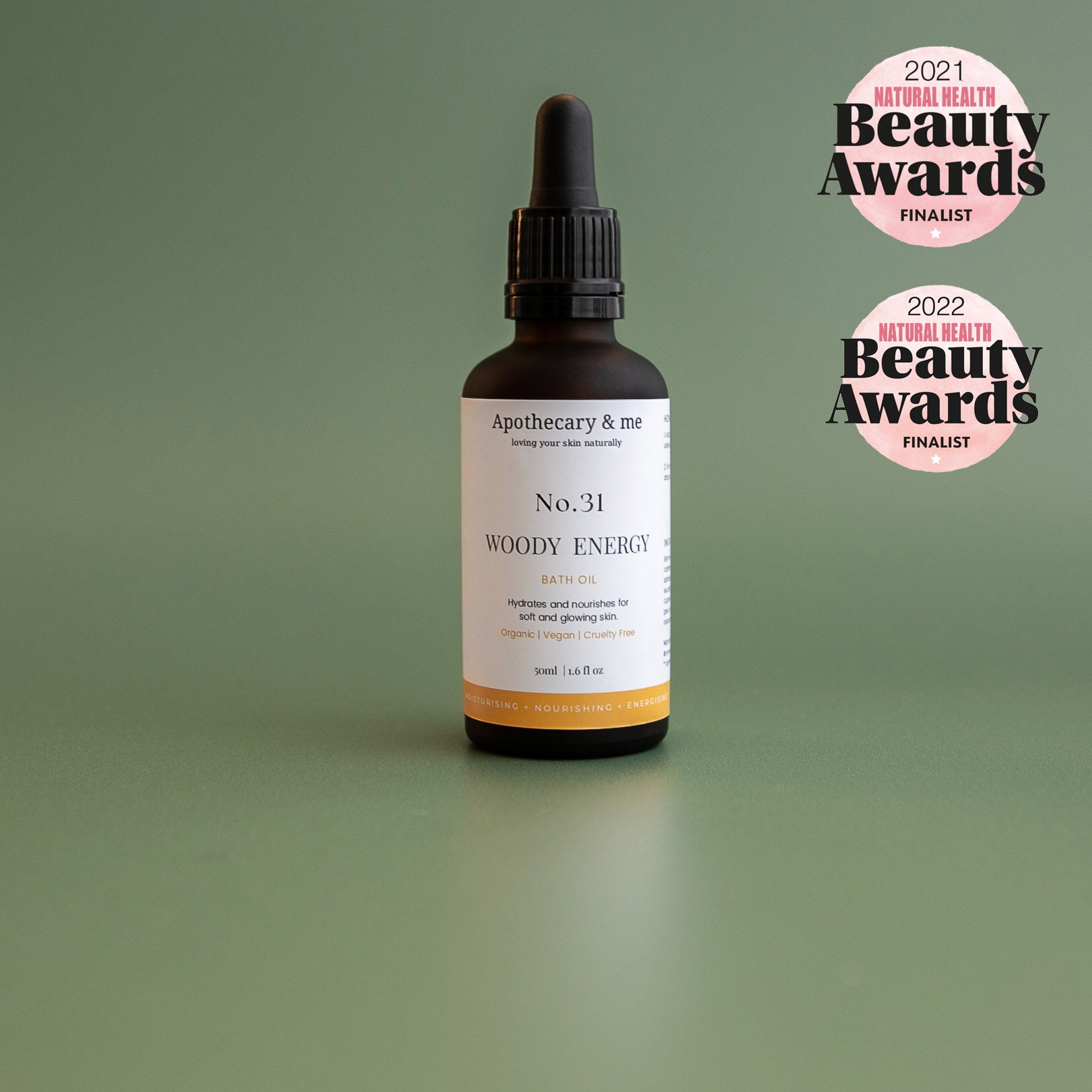 Woody Energy Bath Oil, Natural Health Beauty Awards