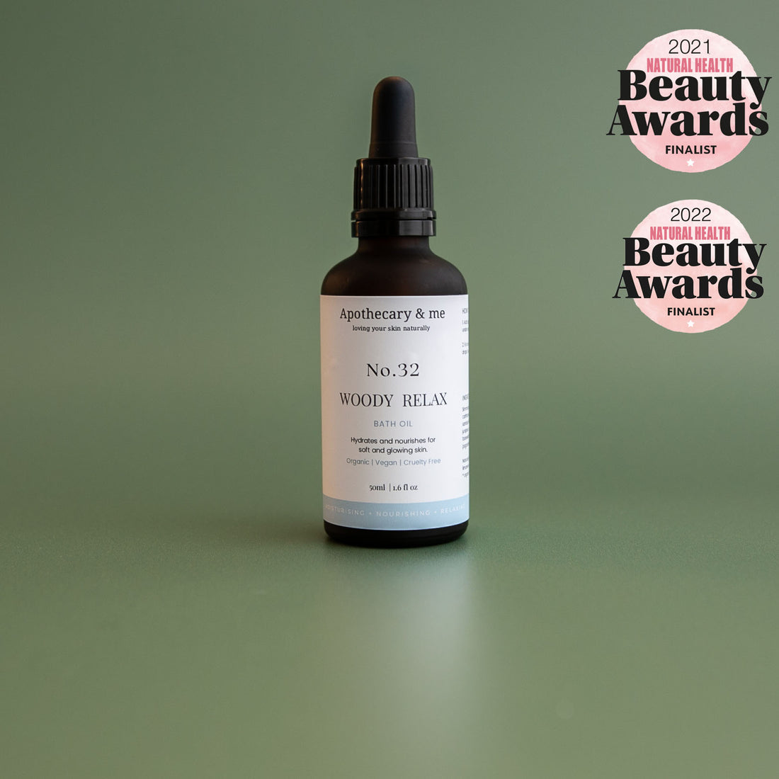 Woody Relax Bath Oil, Natural Organic Bath Oil , Natural Health Beauty Awards